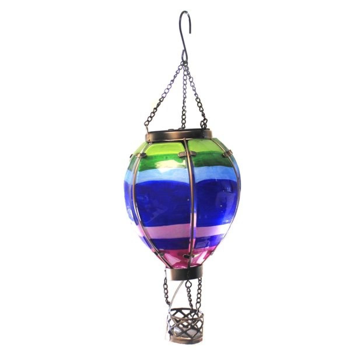 Regal Art & Gift Small Striped Hot Air Balloon Solar Lantern