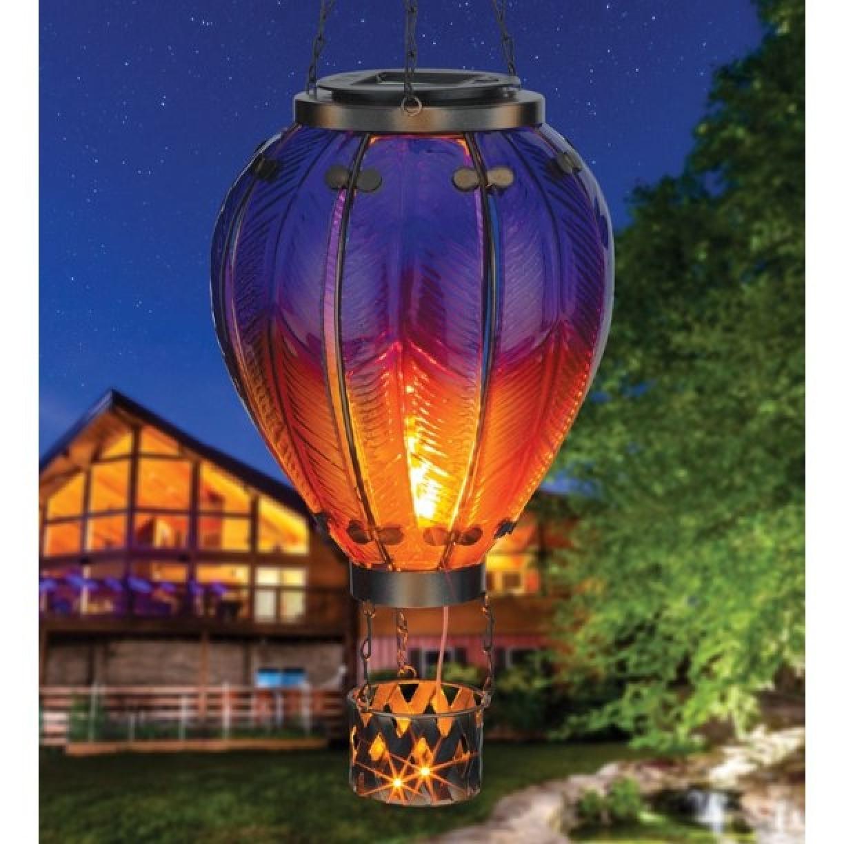 Regal Art & Gift Large Purple Hot Air Balloon Solar Lantern