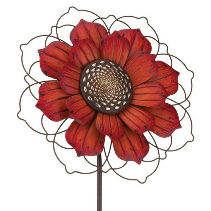 Regal Art & Gift Giant Rustic Red Flower Stake