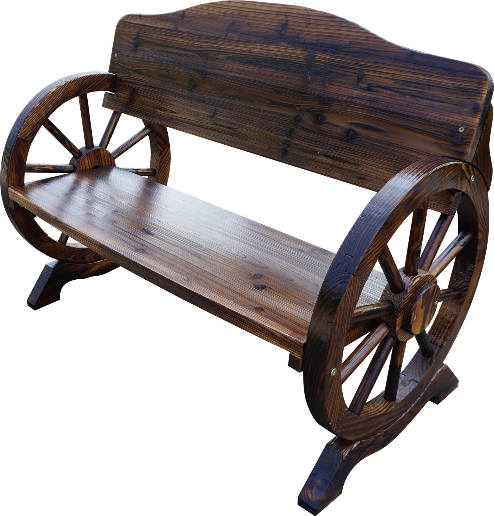 Backyard Expressions Wagon Wheel Bench