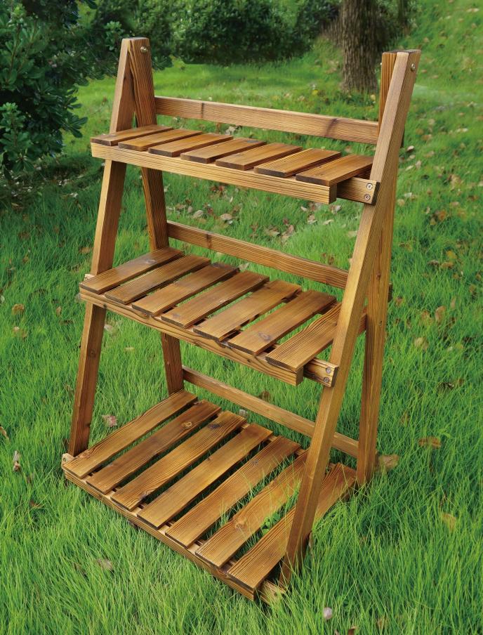 Backyard Expressions Folding Wooden Ladder Planter