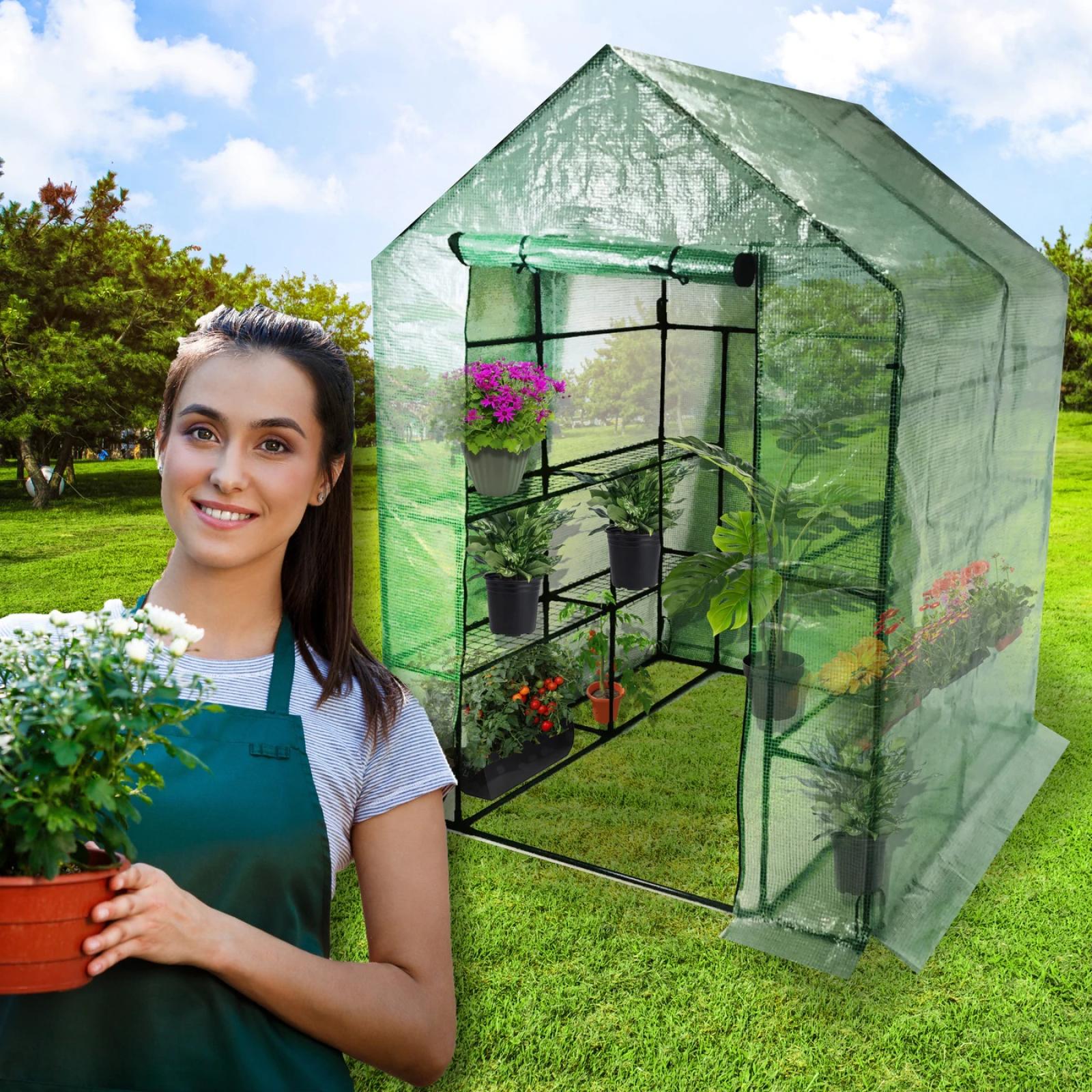 Backyard Expressions 2-Tier Portable Walk in Greenhouse