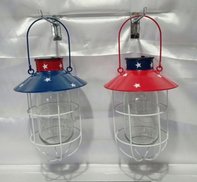 Backyard Expressions Patriotic Solar Lantern