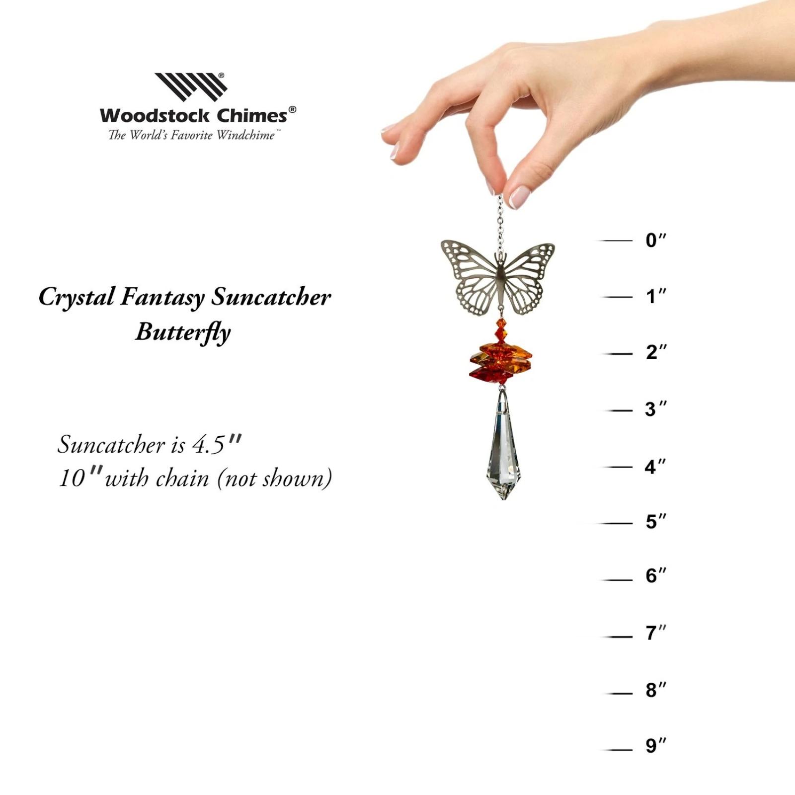 Woodstock Chimes Crystal Fantasy Butterfly Suncatcher