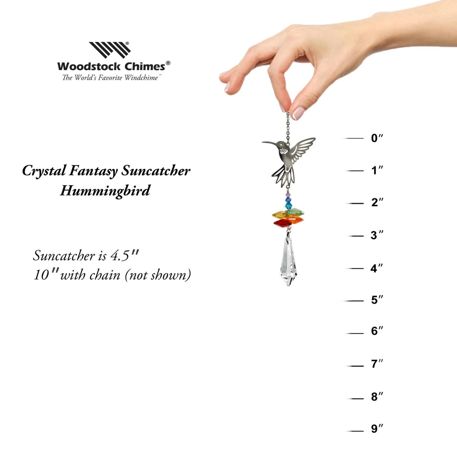 Woodstock Chimes Crystal Fantasy Hummingbird Suncatcher