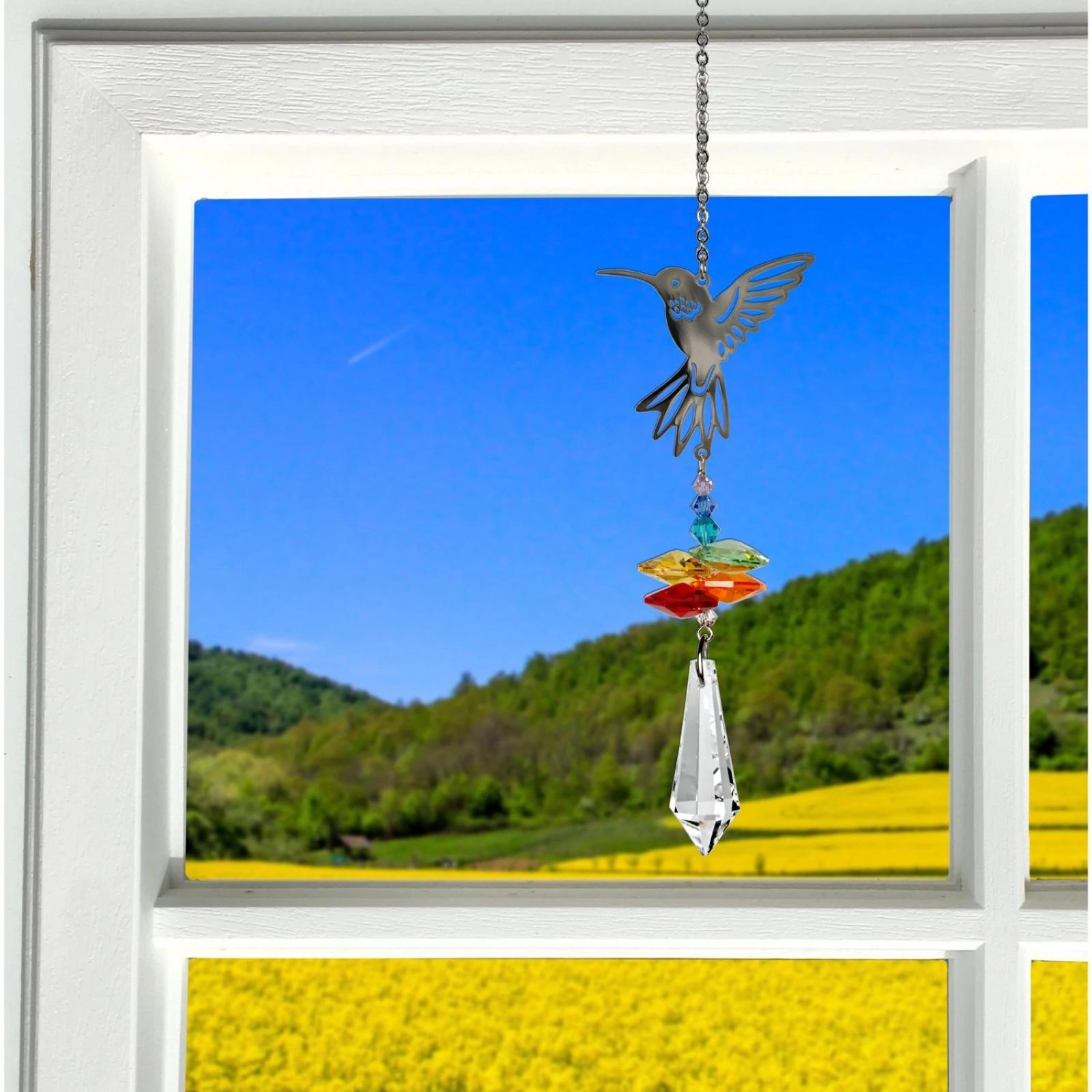 Woodstock Chimes Crystal Fantasy Hummingbird Suncatcher