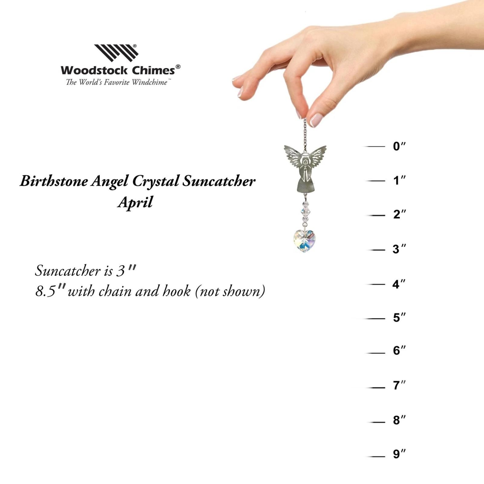 Woodstock Chimes Birthstone Angel Suncatcher | March