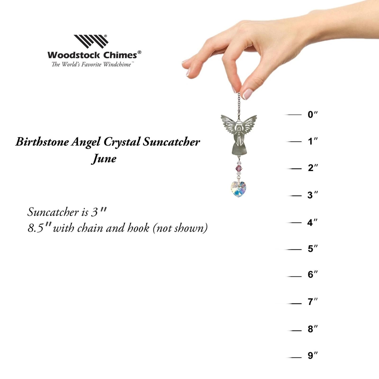Woodstock Chimes Birthstone Angel Suncatcher | March