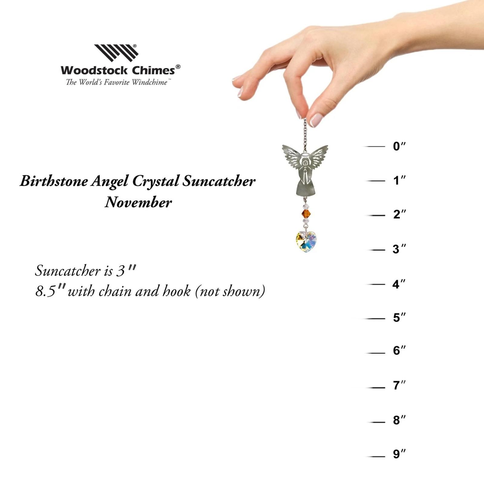 Woodstock Chimes Birthstone Angel Suncatcher | March