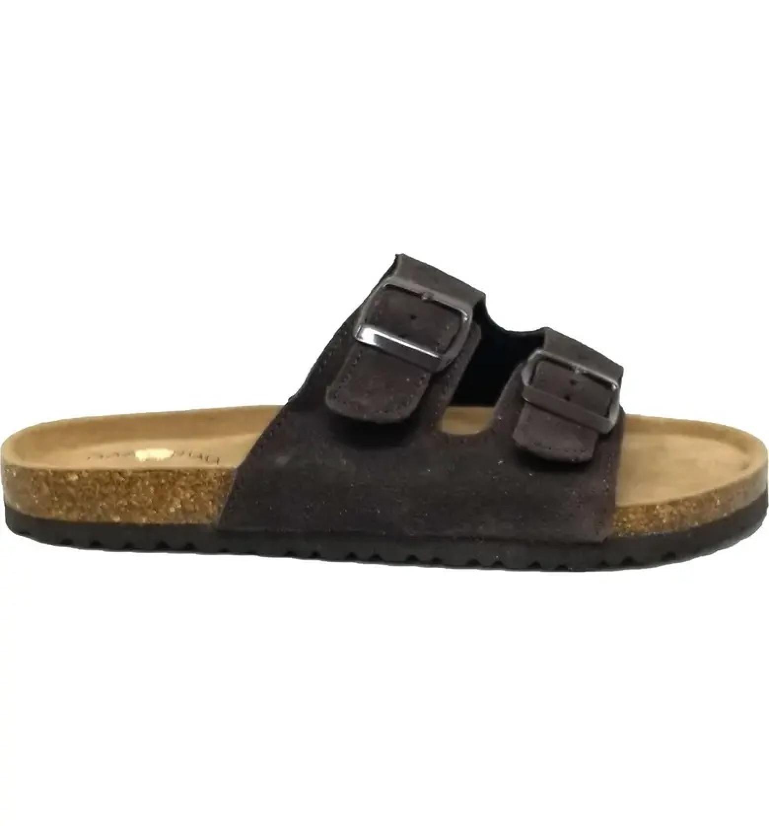 GaaHuu Women's Leather Double Strap Sandal