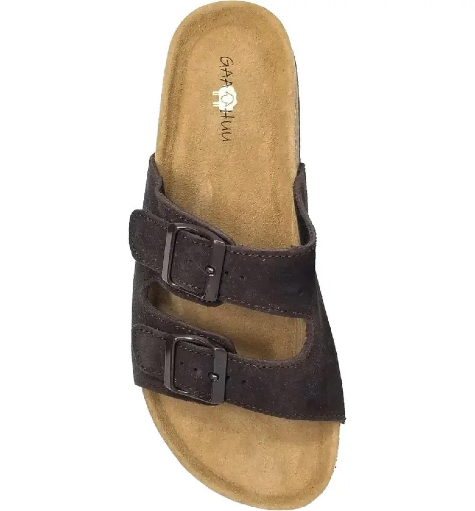 GaaHuu Women's Leather Double Strap Sandal