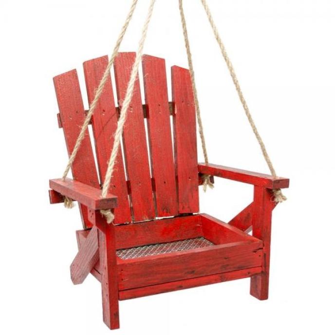 Songbird Essentials Red Adirondack Chair Feeder
