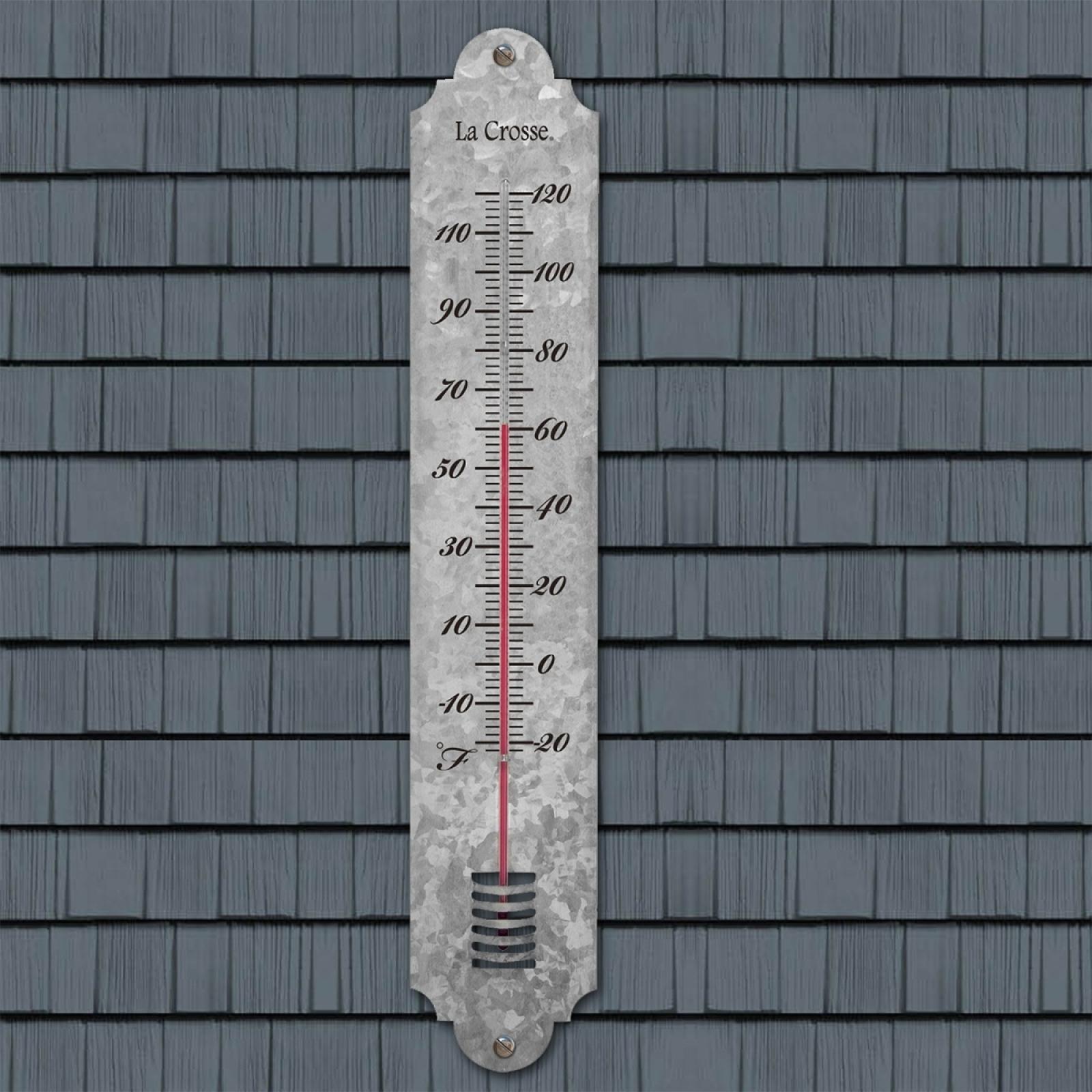 19.5" Galvanized Metal Thermometer