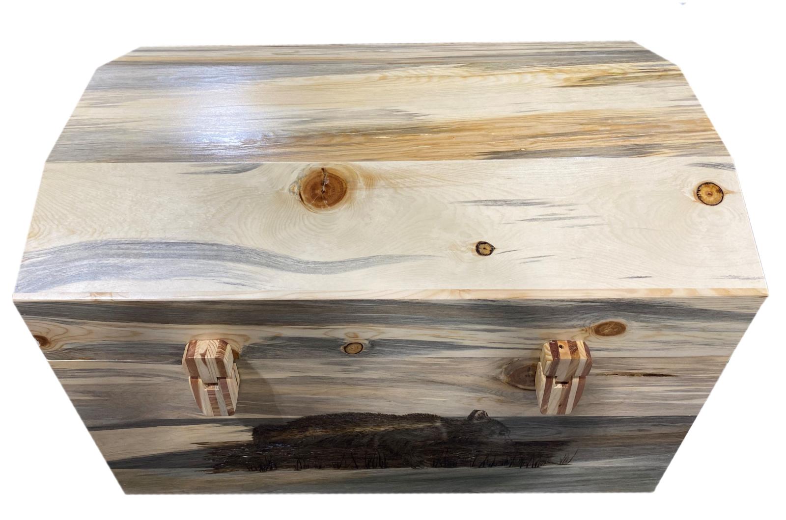 Made in MT Sleeping Bear Wooden Chest