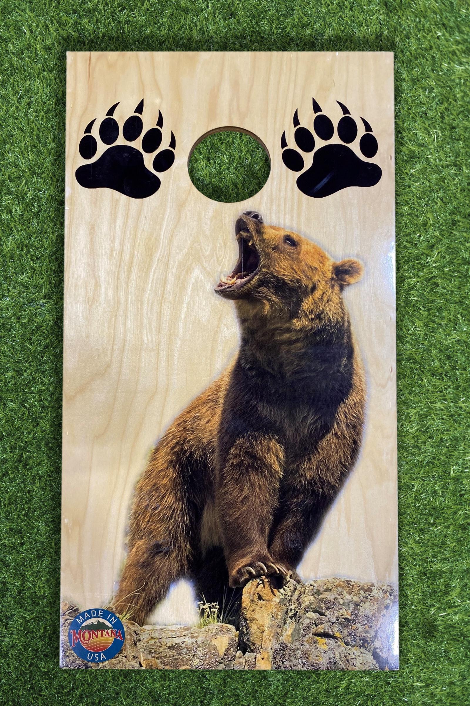 Made in MT Grizzly Bear Cornhole Set