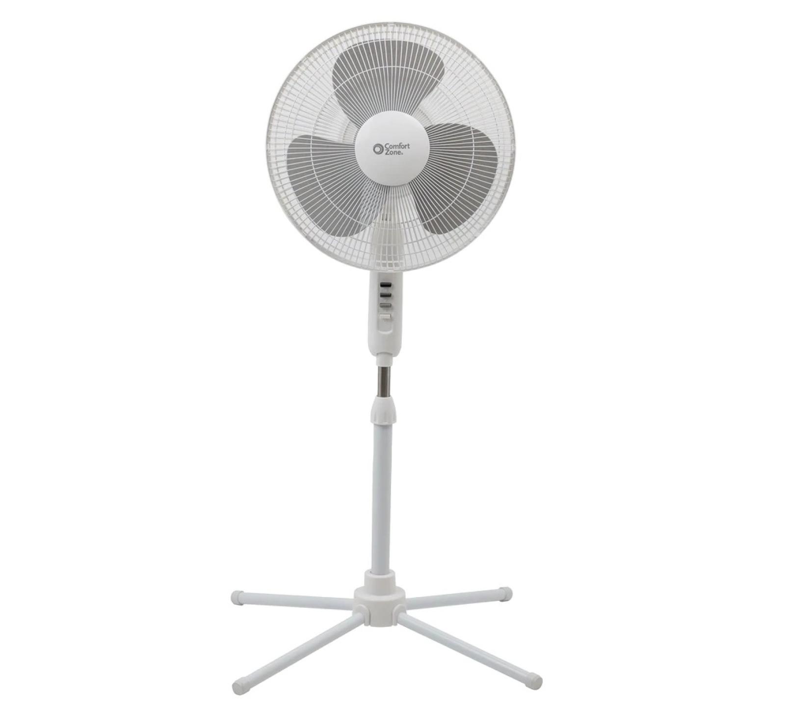 Comfort Zone Adjustable Oscillating Pedestal Fan