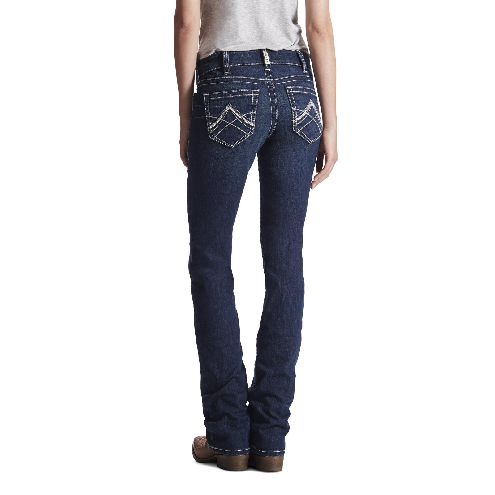 Ariat Women's R.E.A.L. Mid Rise Stretch Icon Stackable Straight Leg Jean
