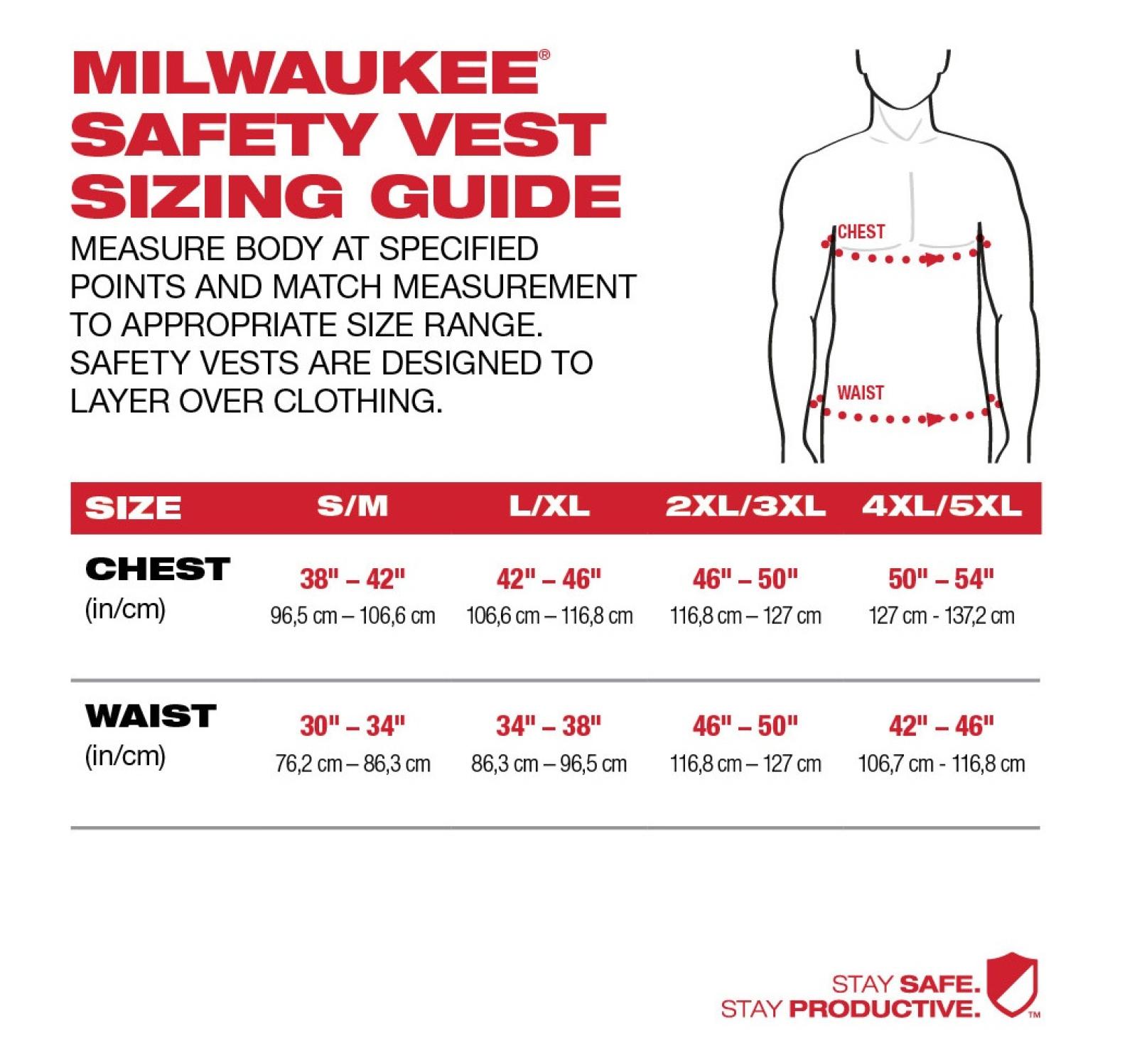 Milwaukee Class 2 High-Visibility Performance Safety Vests Fit Guide