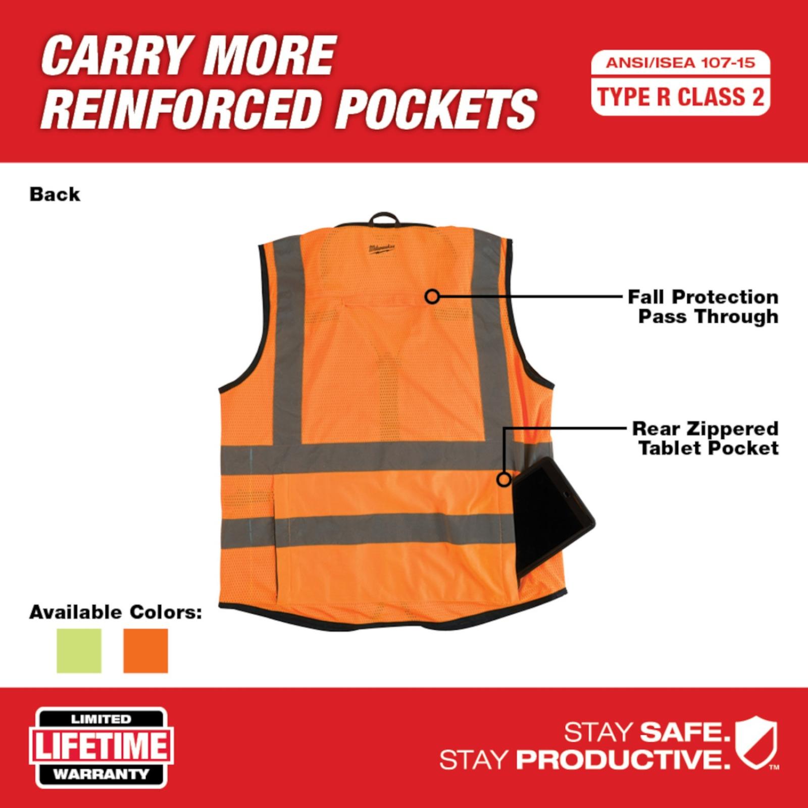 Milwaukee Class 2 High-Visibility Performance Safety Vests Fit Guide
