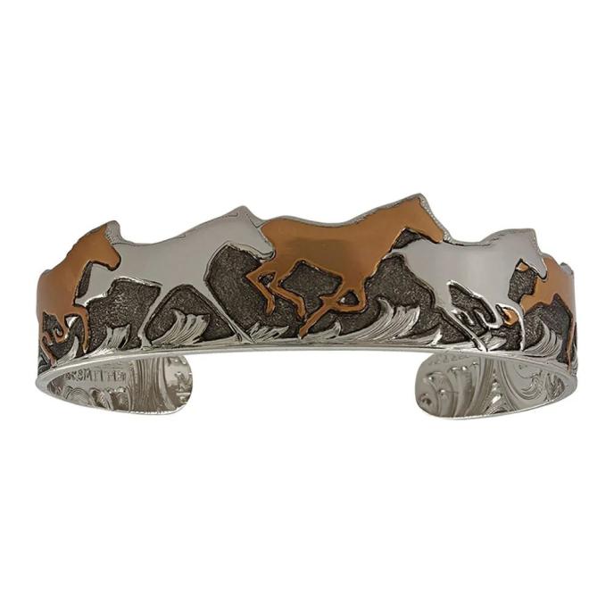 Montana Silversmiths Curio Finish Horses of a Different Color Cuff