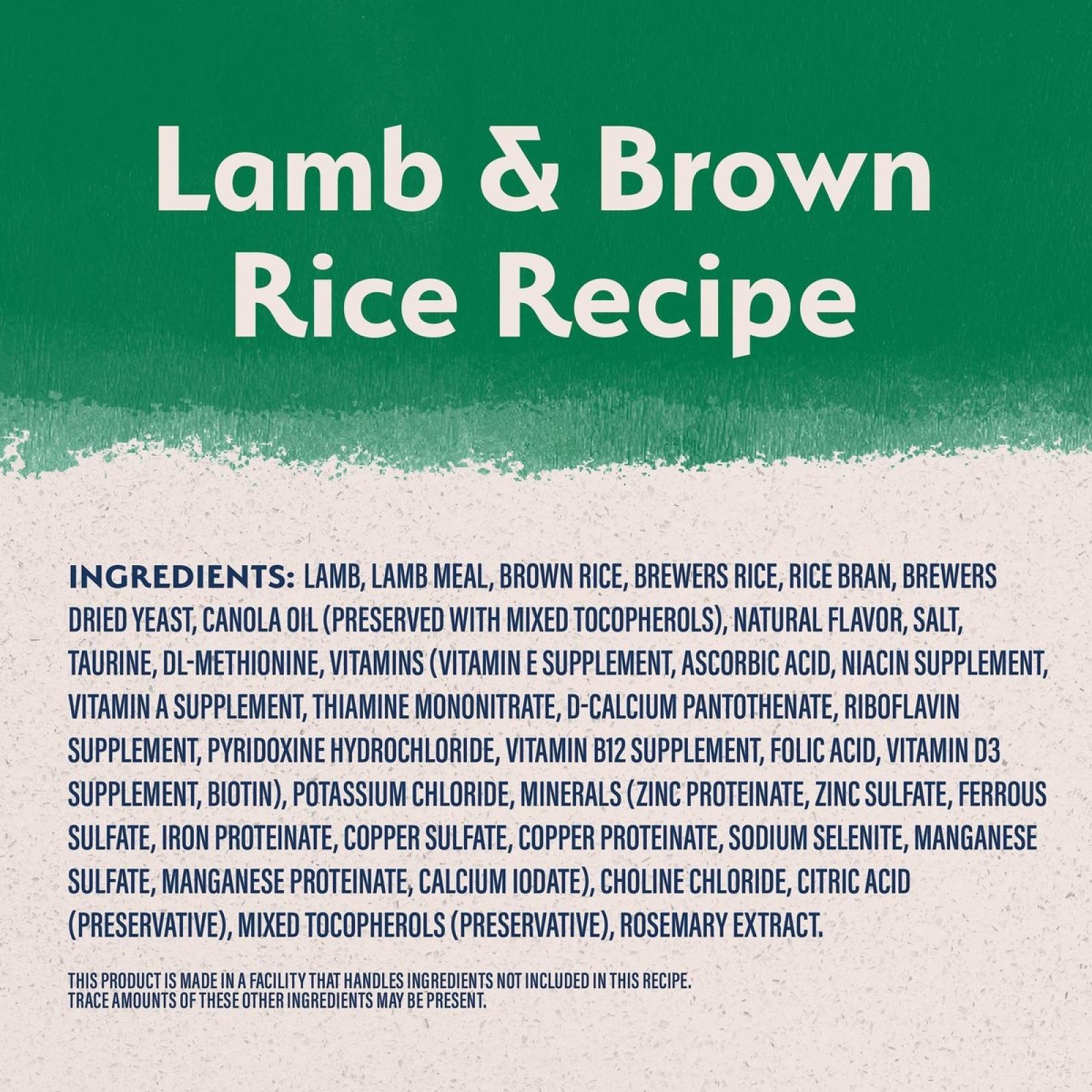 Natural Balance Limited Ingredient Lamb and Brown Rice Large Breed Recipe