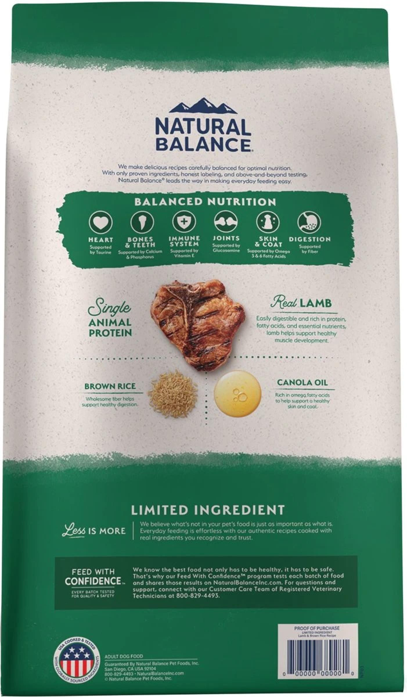 Natural Balance Limited Ingredient Lamb & Brown Rice Recipe