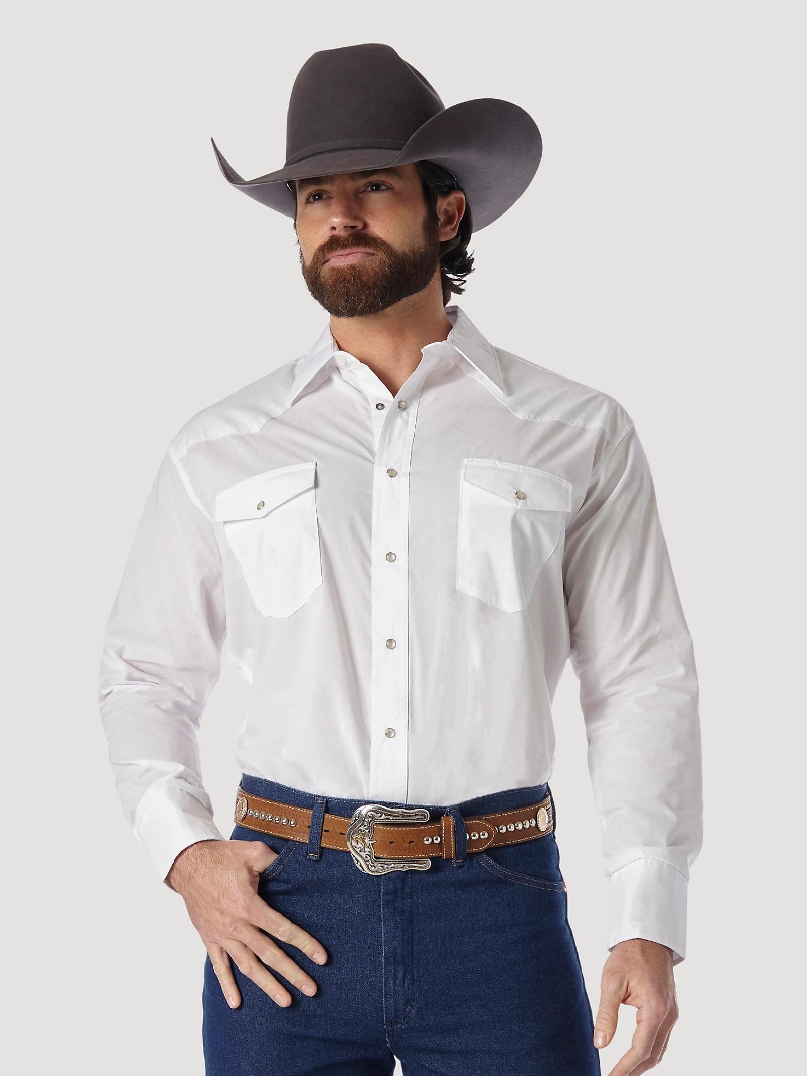Wrangler Men's Western Snap Long Sleeve Shirt