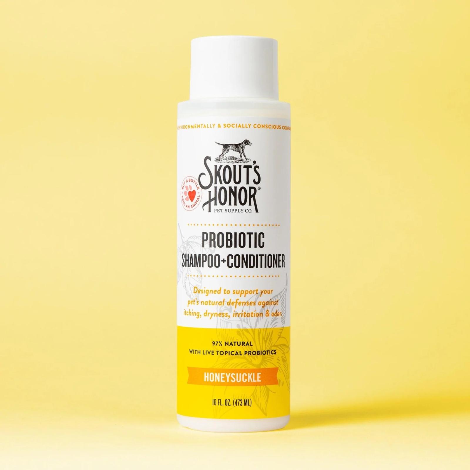 Skout's Honor Probiotic Shampoo + Conditioner for Dogs & Cats Honeysuckle