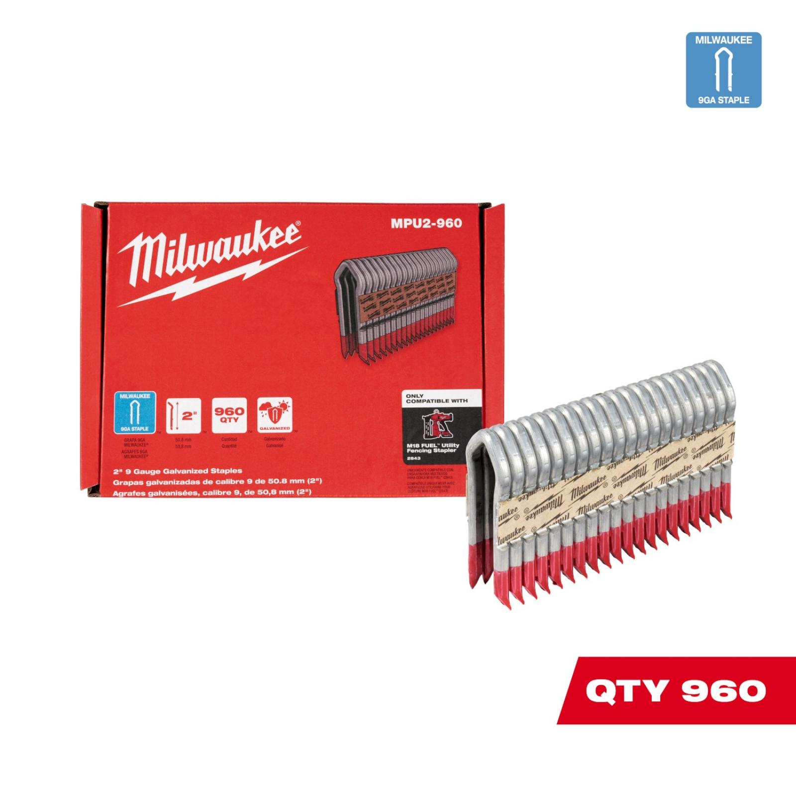 Milwaukee 9 Gauge 2" Galvanized Staples