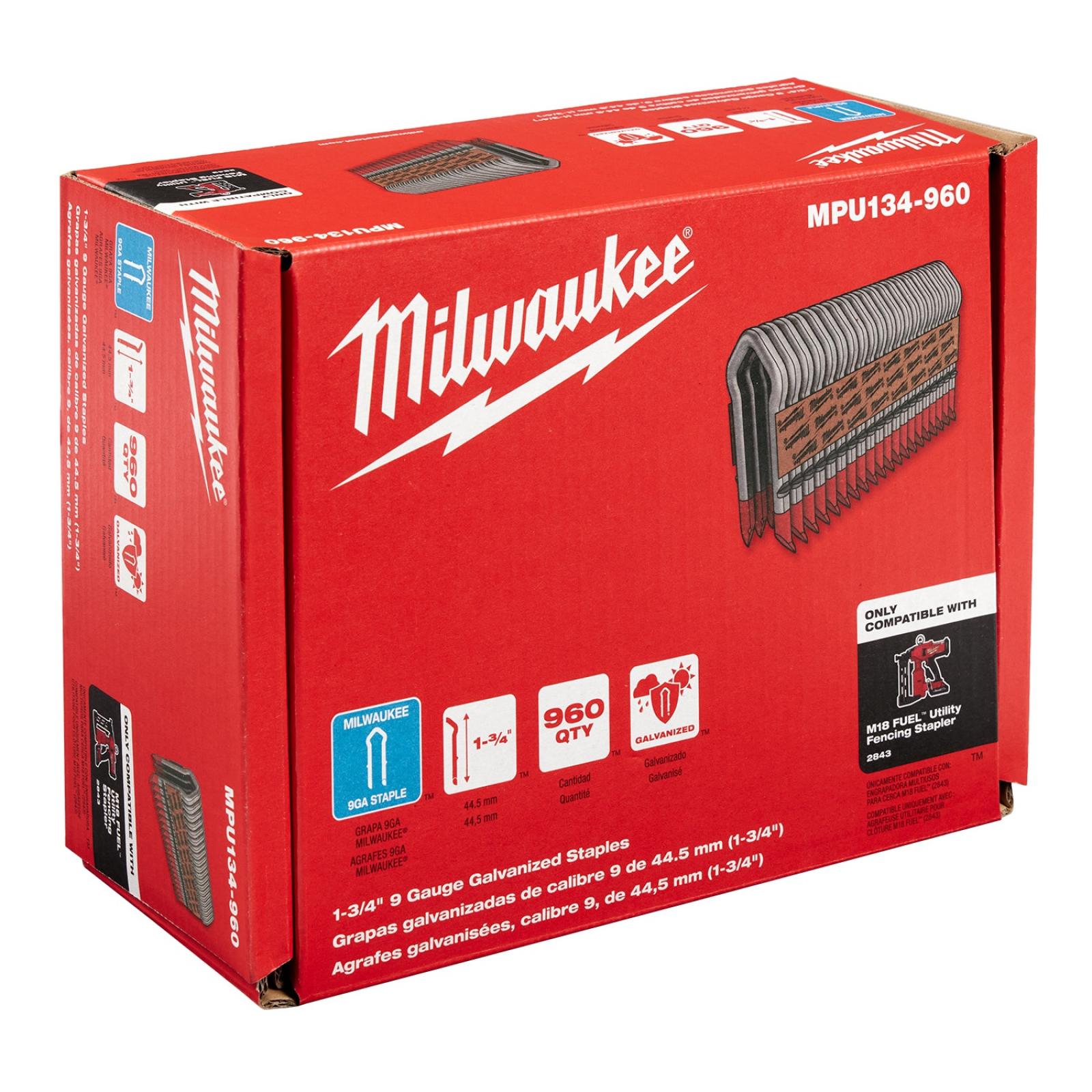 Milwaukee 9 Gauge 1.75" Galvanized Staples