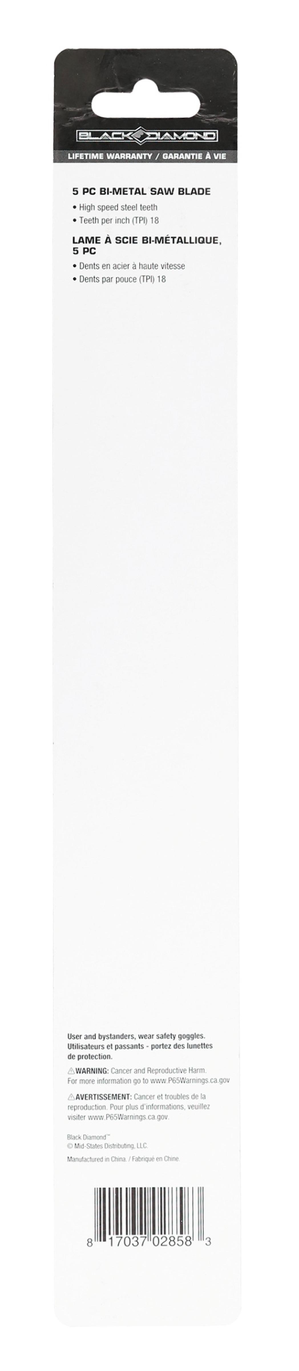 Black Diamond Bi-Metal Hack Saw Blades