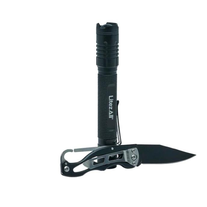 Litezall® 280 Lumen Flashlight/ Knife Combo