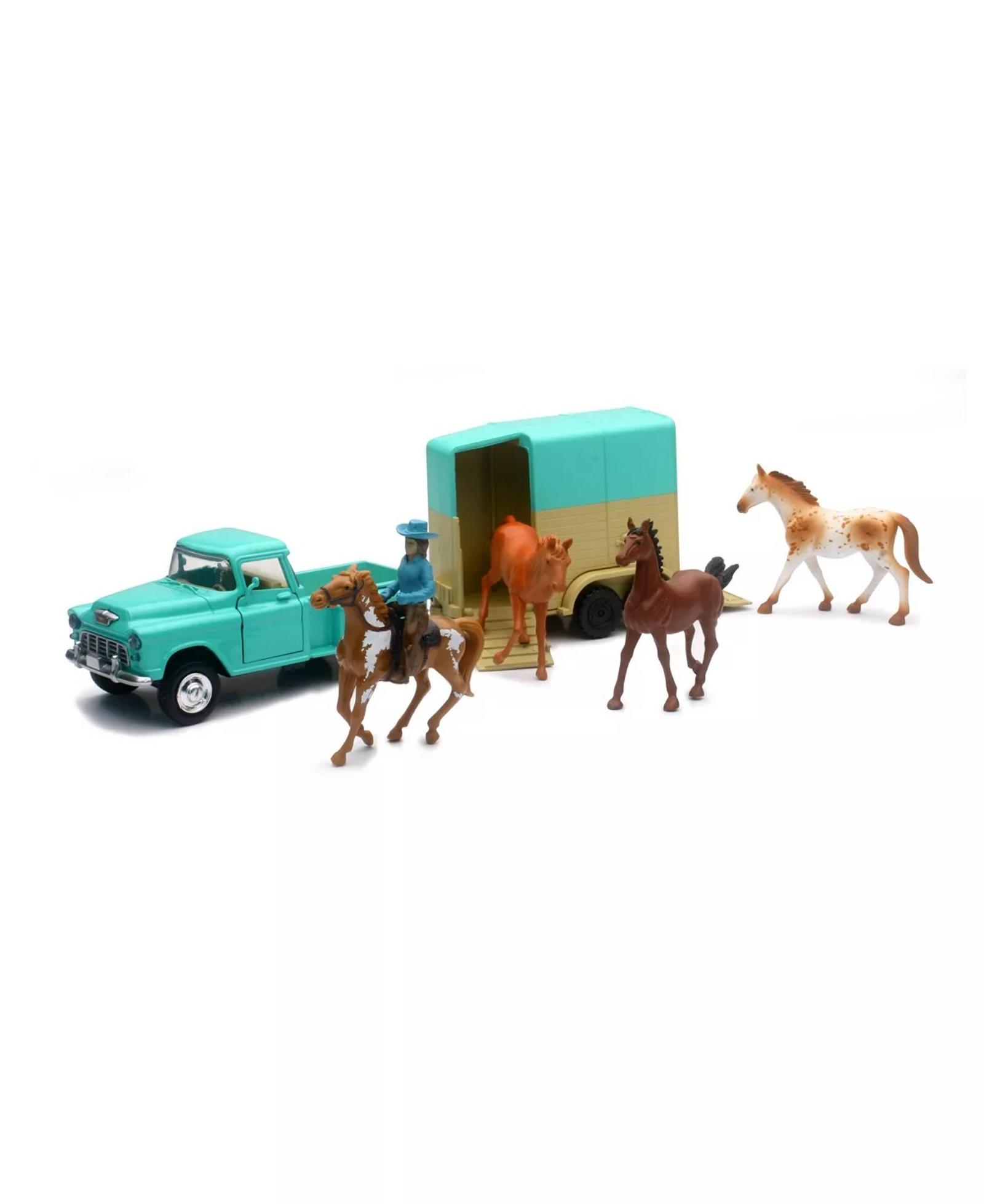 New Ray Toys 1:32 Scale Vintage-Like Pick Up Truck 7-Piece Set