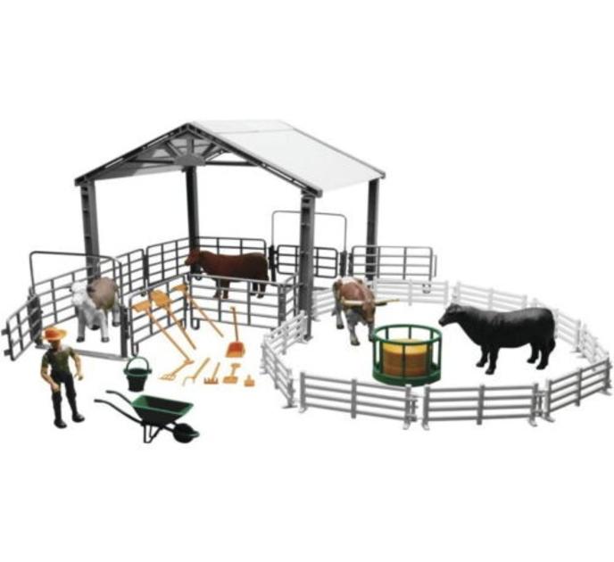New Ray Toys 1:18 Cattle Ranch Life Playset