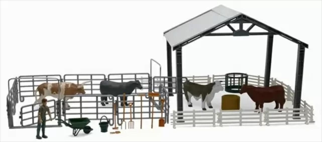 New Ray Toys 1:18 Cattle Ranch Life Playset