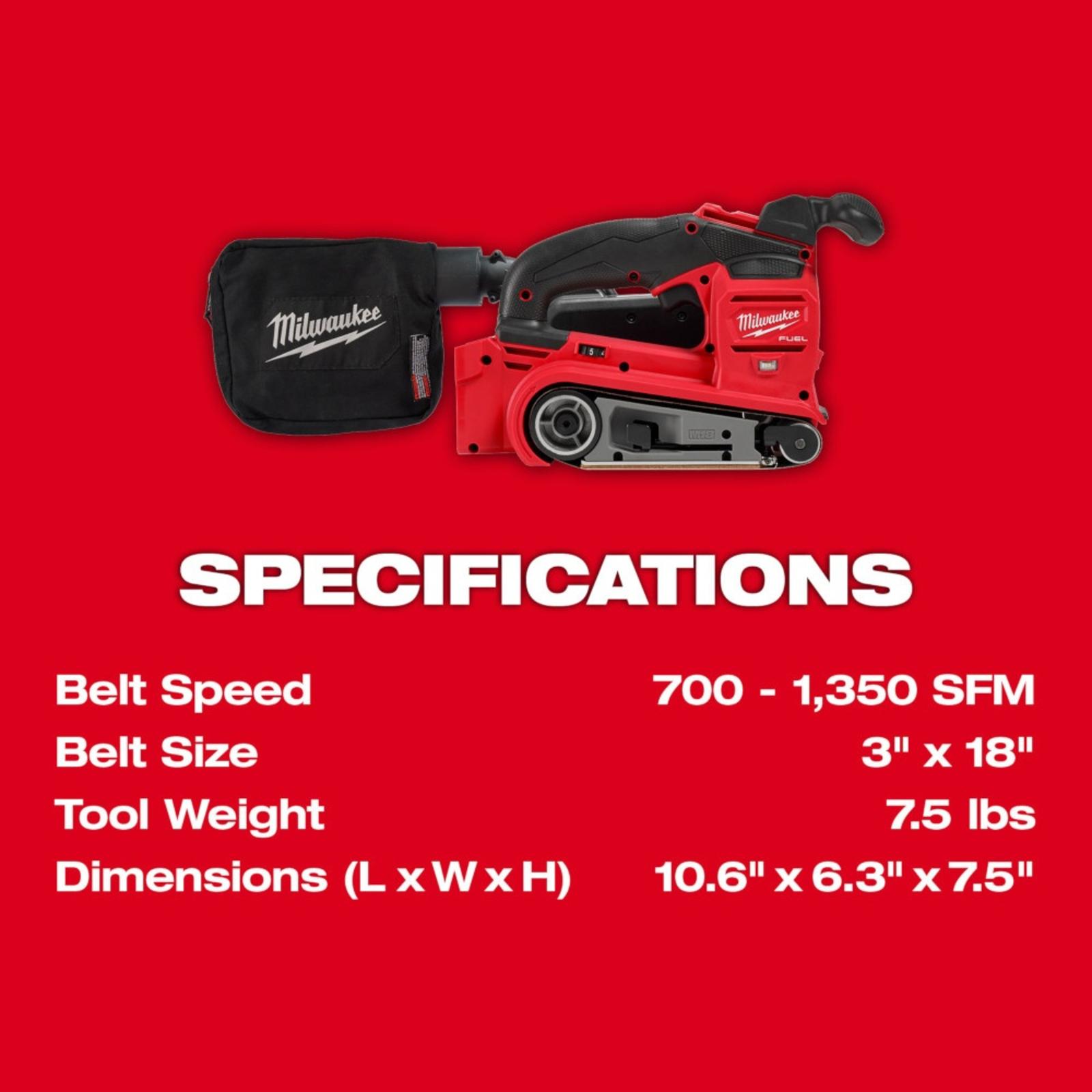 MILWAUKEE M18 FUEL™ 3"x18" Belt Sander