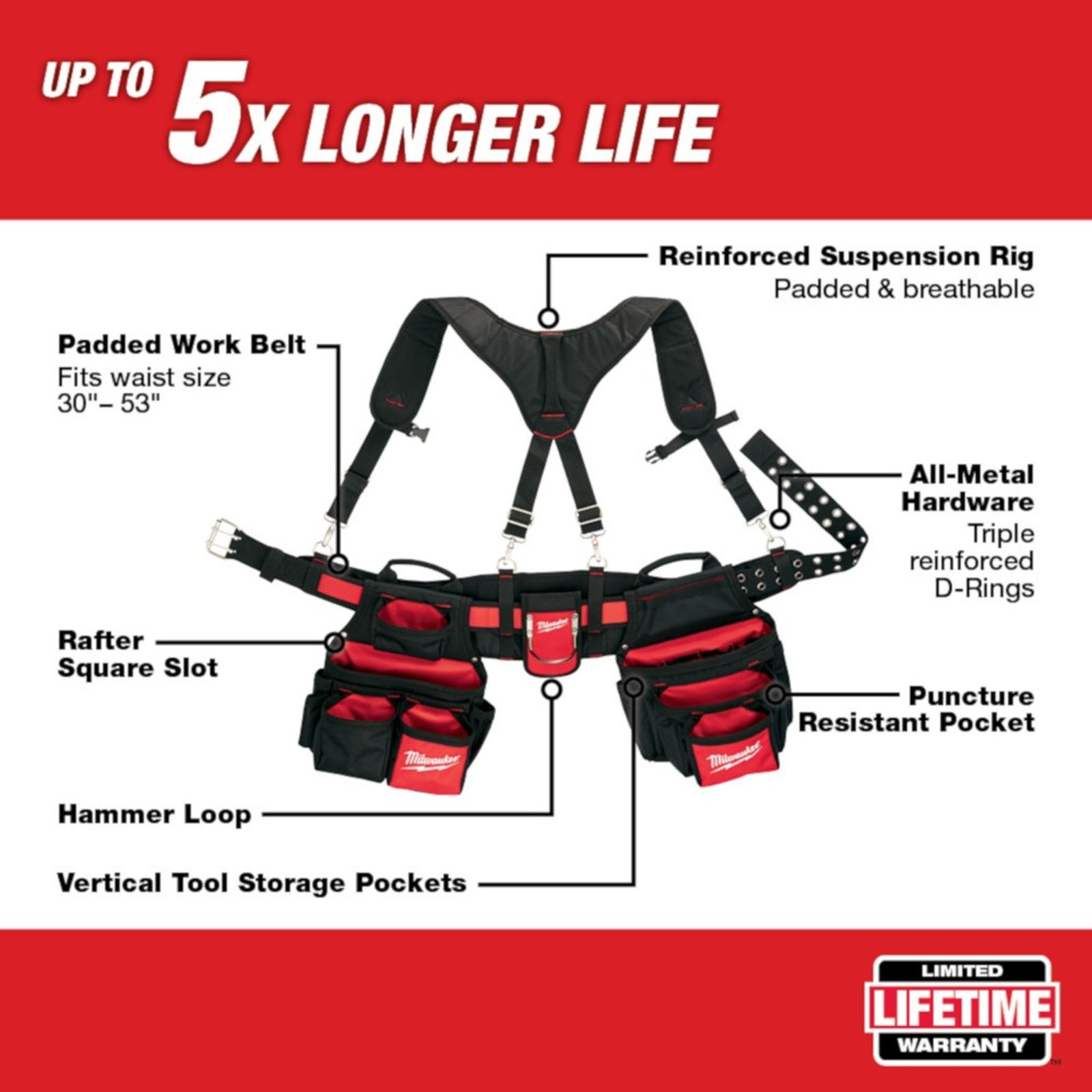 MILWAUKEE Contractor Work Belt w/ Suspension Rig