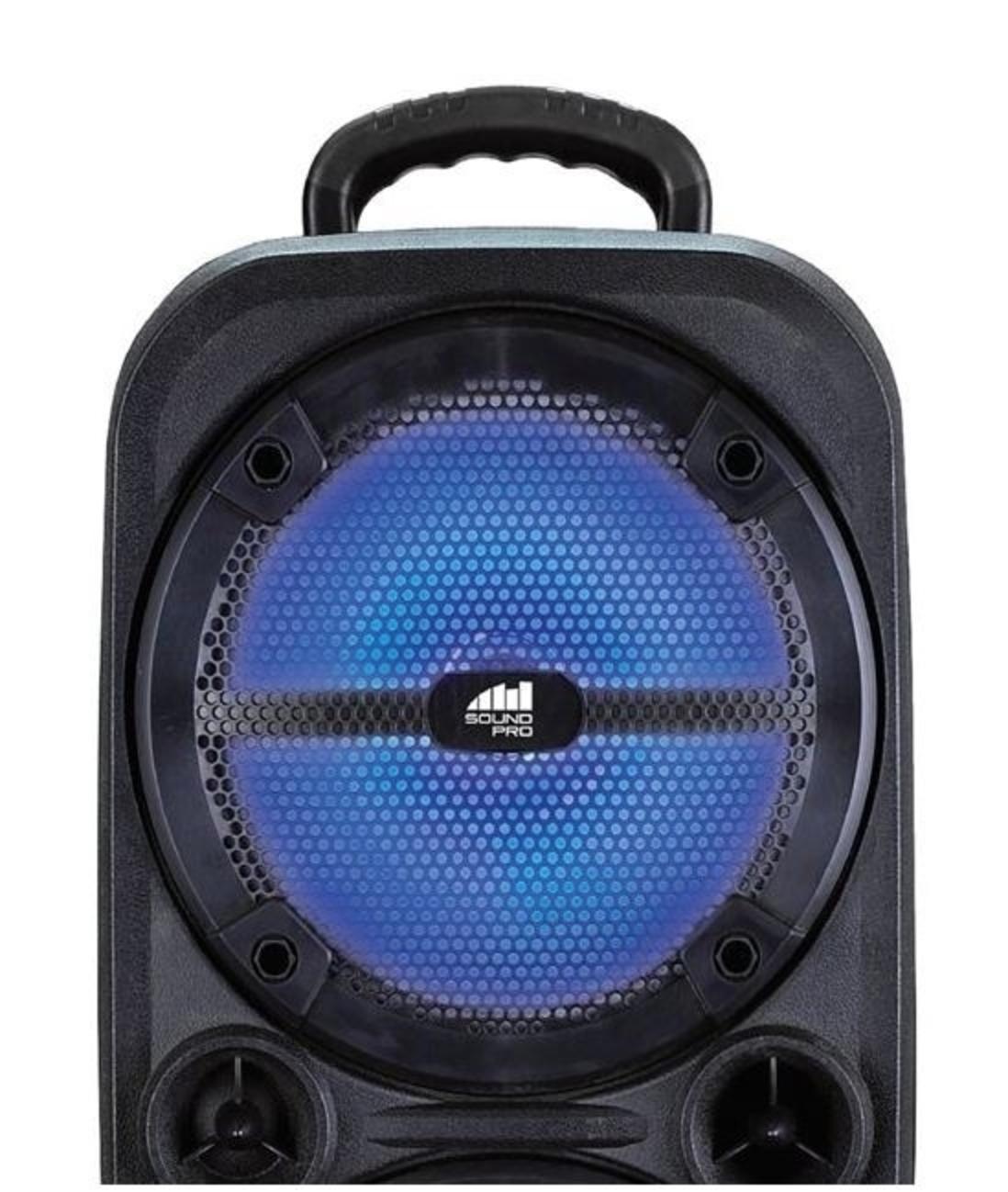 Naxa NDS-8502 Sound Pro Dual 8-Inch 4,000-Watt Portable Bluetooth Wireless Speaker with Disco Lights and Microphone