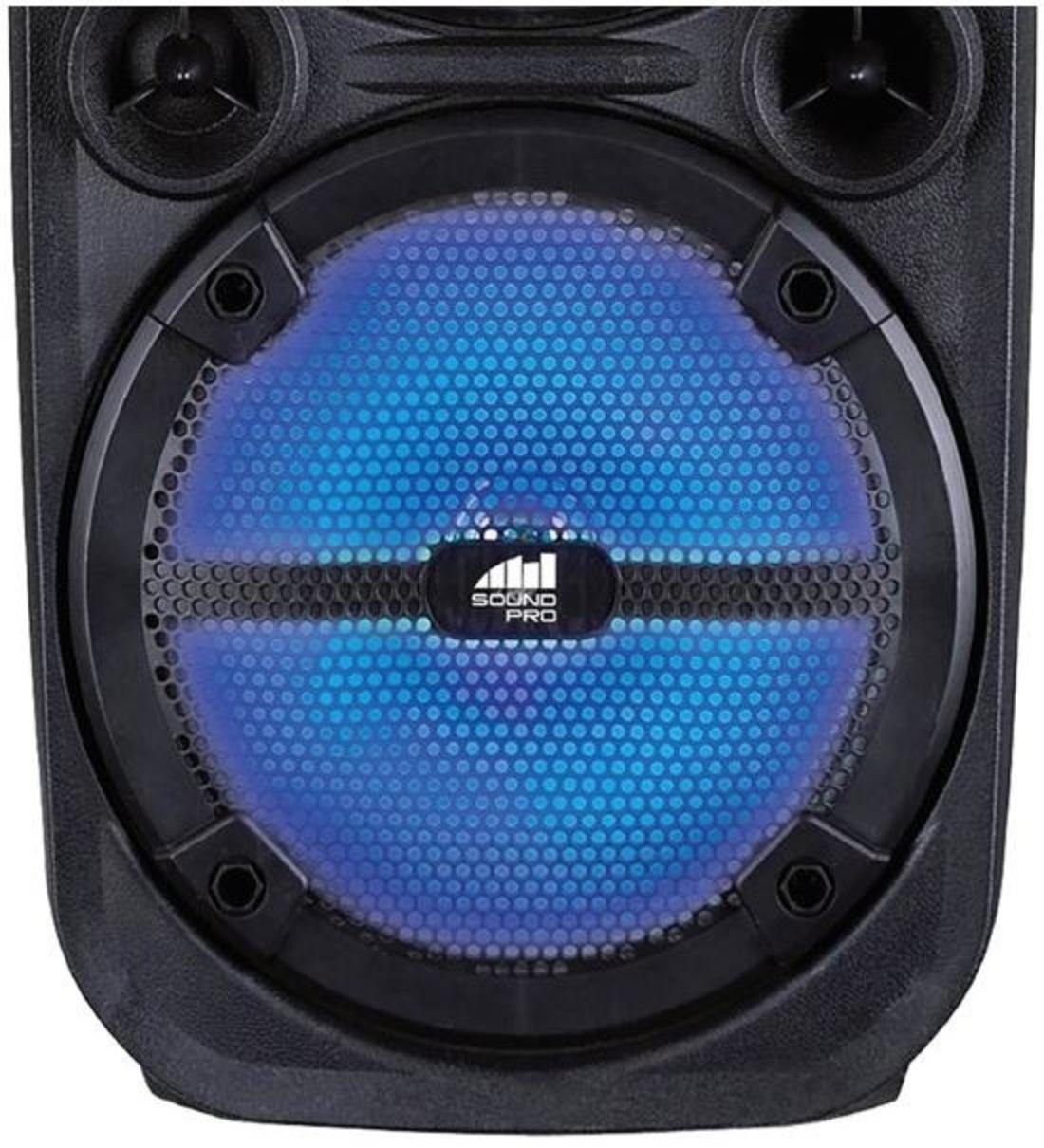 Naxa NDS-8502 Sound Pro Dual 8-Inch 4,000-Watt Portable Bluetooth Wireless Speaker with Disco Lights and Microphone