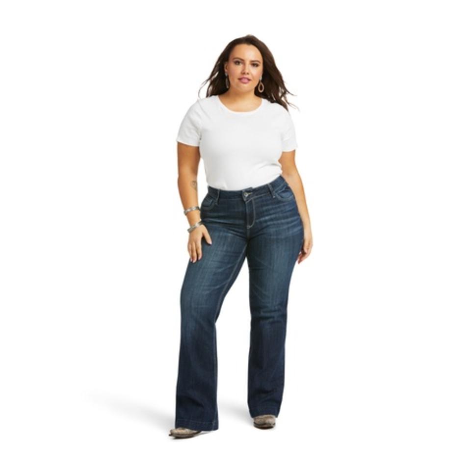 Ariat Women's Trouser Mid Rise Melanie Wide Leg Jean - Burbank