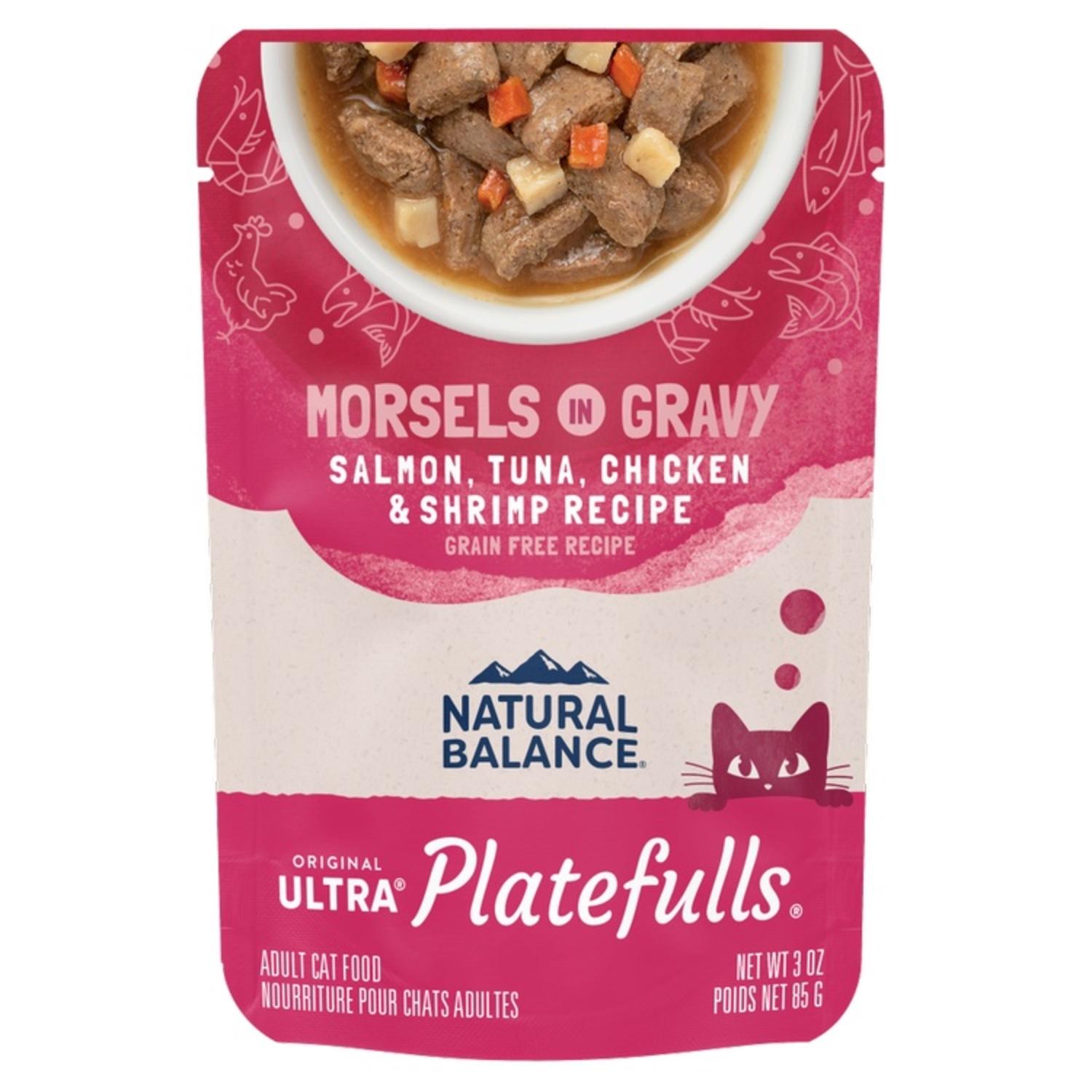 Natural Balance Platefulls® Salmon, Tuna, Chicken & Shrimp Recipe Morsels in Gravy