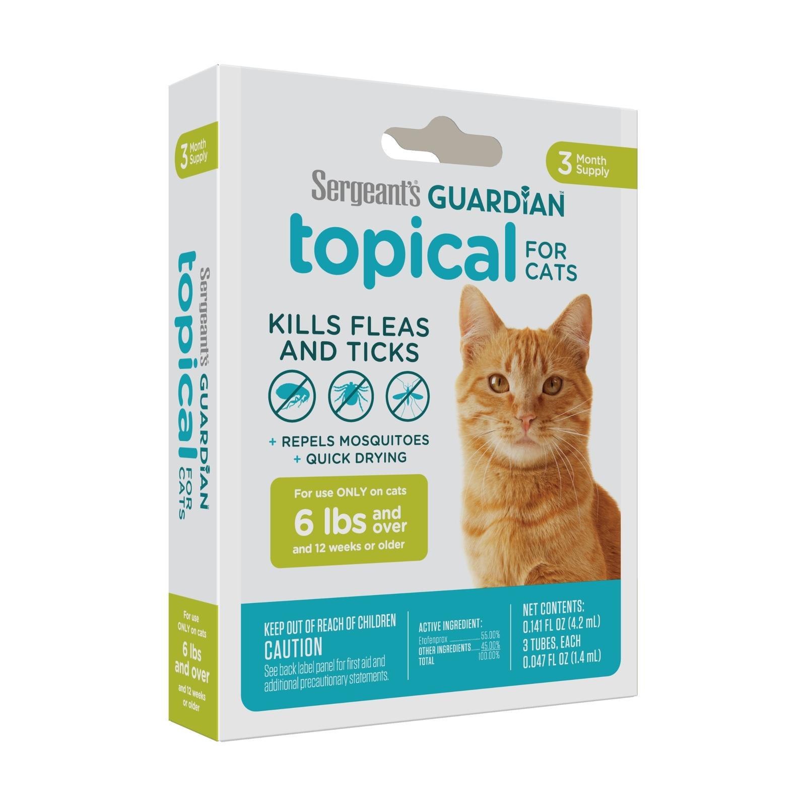 Sergeant's Guardian's Flea & Tick Topical for Cat's, 6lbs and Over, 3 Count