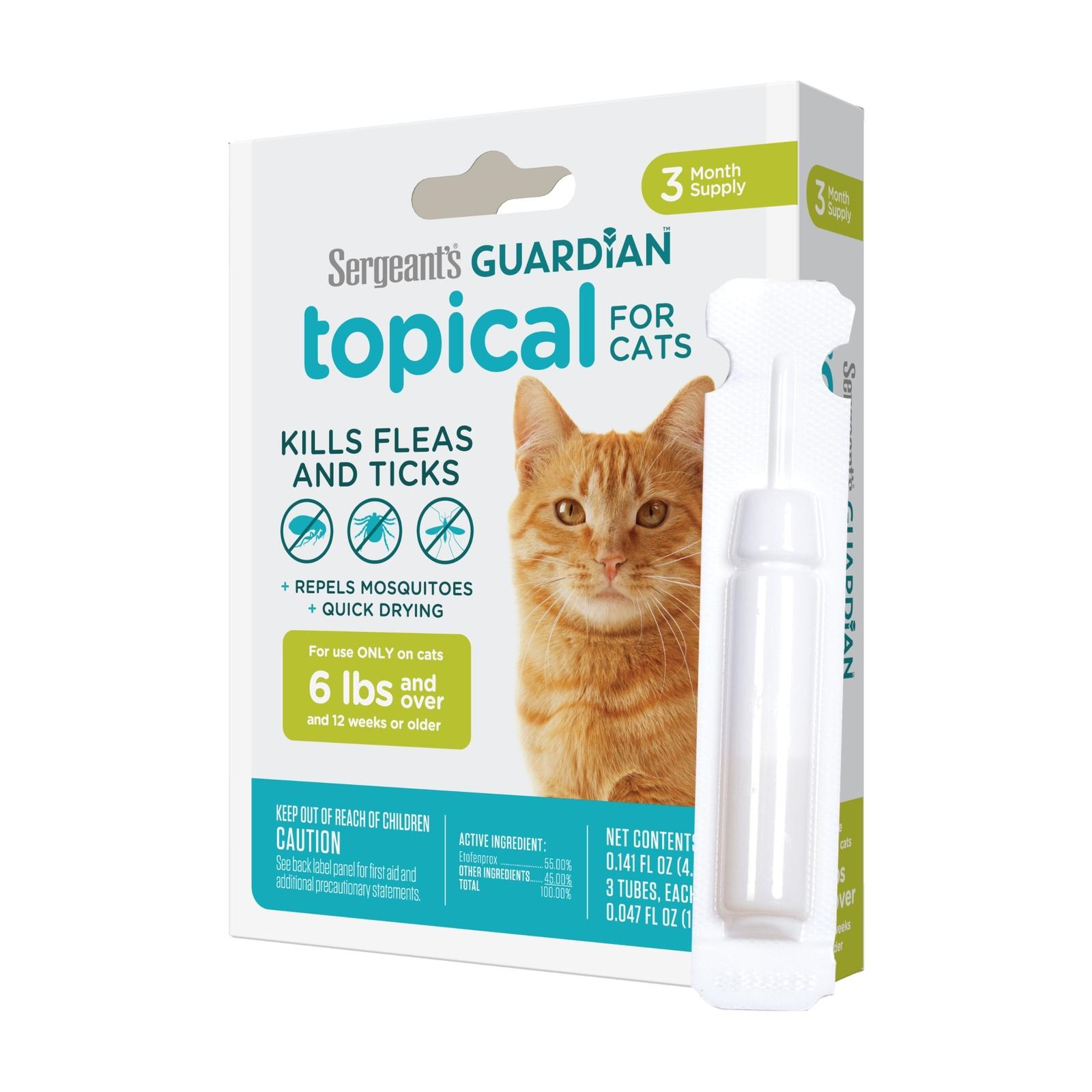 Sergeant's Guardian's Flea & Tick Topical for Cat's, 6lbs and Over, 3 Count