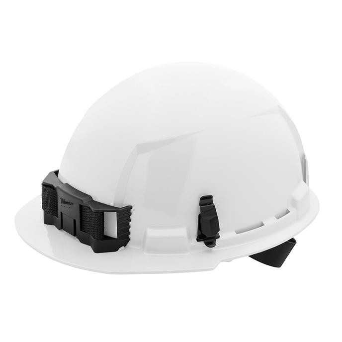 BOLT™ White Front Brim Hard Hat w/4pt Ratcheting Suspension (USA) - Type 1, Class E