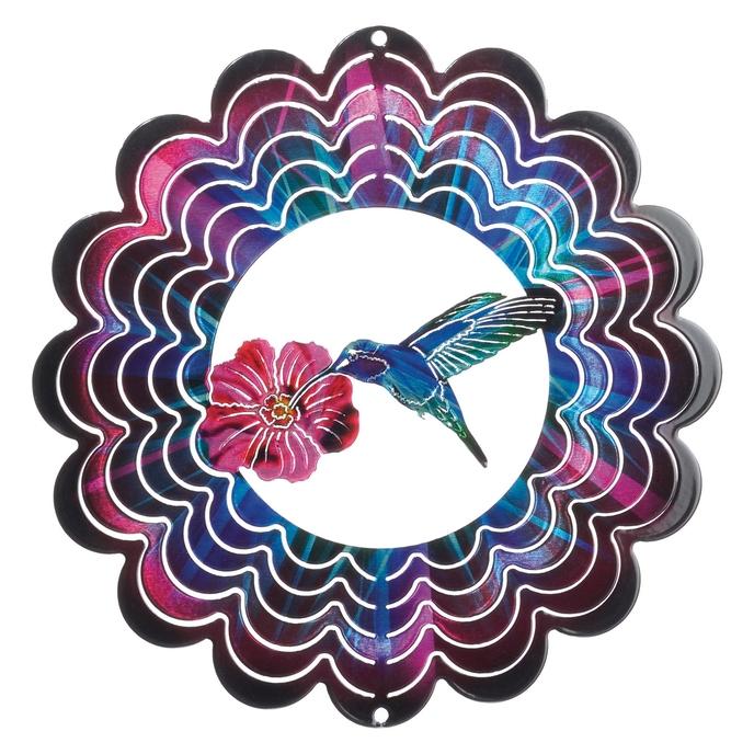 Next Innovations 11"IN. Kaleidoscope Hummingbird Fuschia Wind Spinner