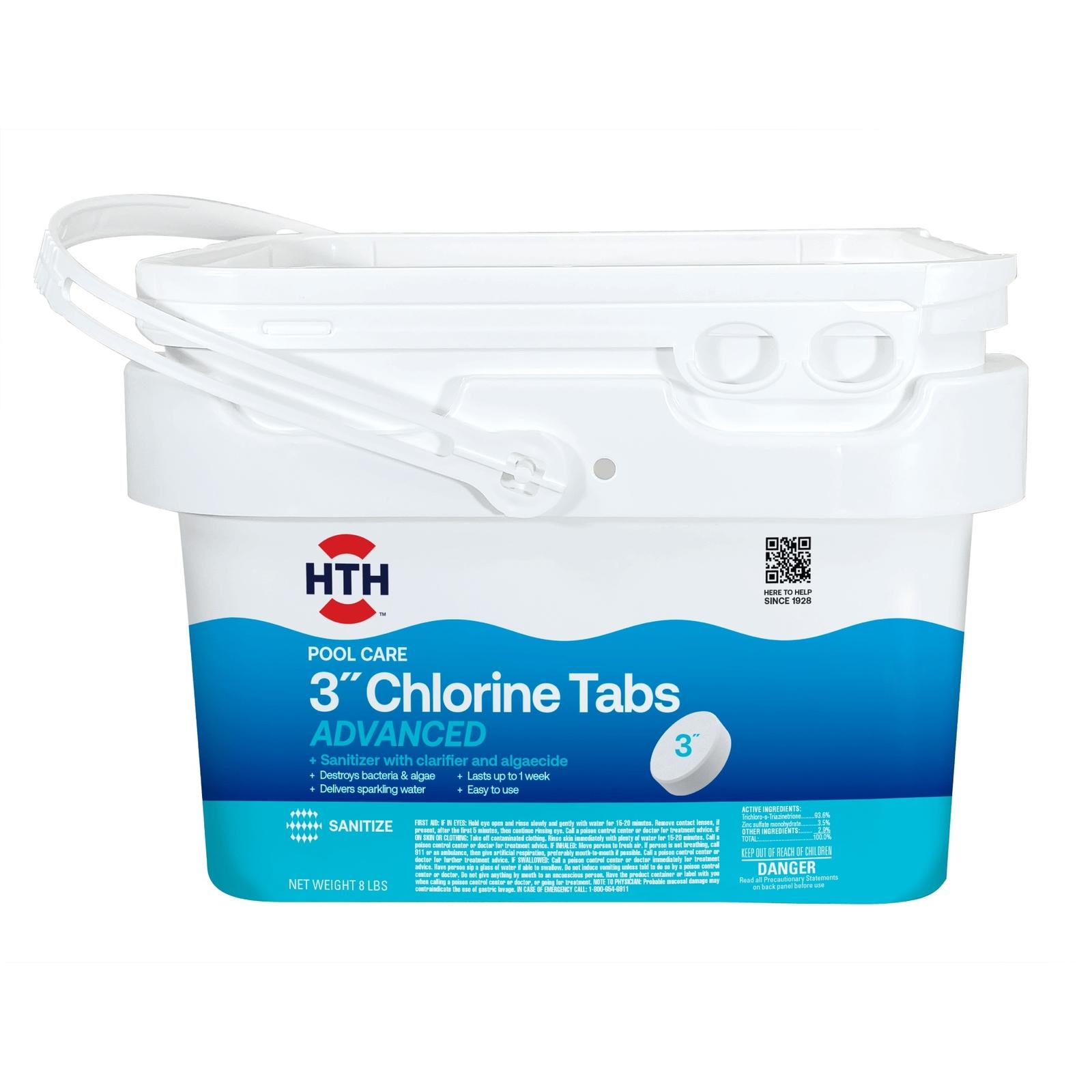HTH 3IN Chlorine Tabs Advanced 8LB