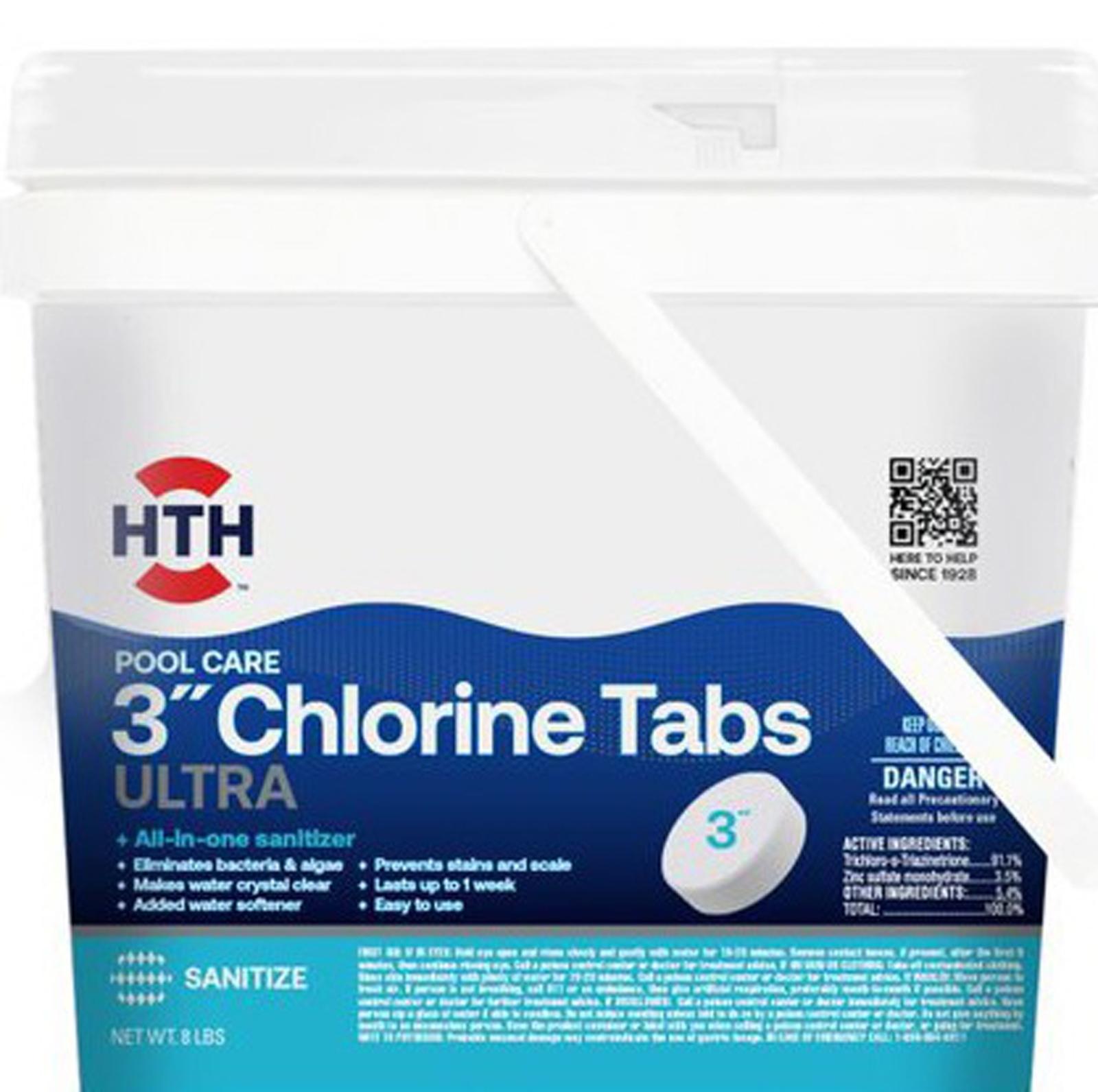 HTH 3IN Chlorine Tabs Ultra 8LB