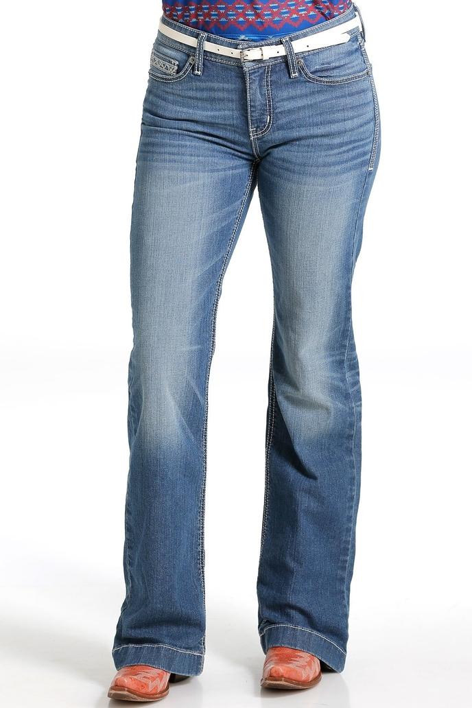 Cinch Jeans Women's Hayley Trouser - Medium Stonewash