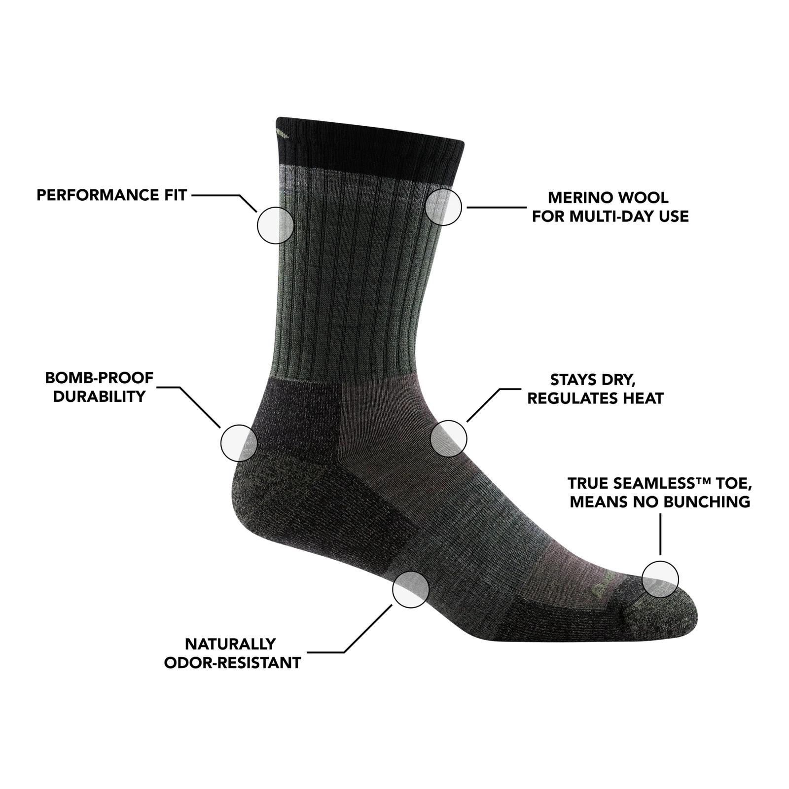 Darn Tough Men's Heady Stripe Micro Crew Lightweight Hiking Sock