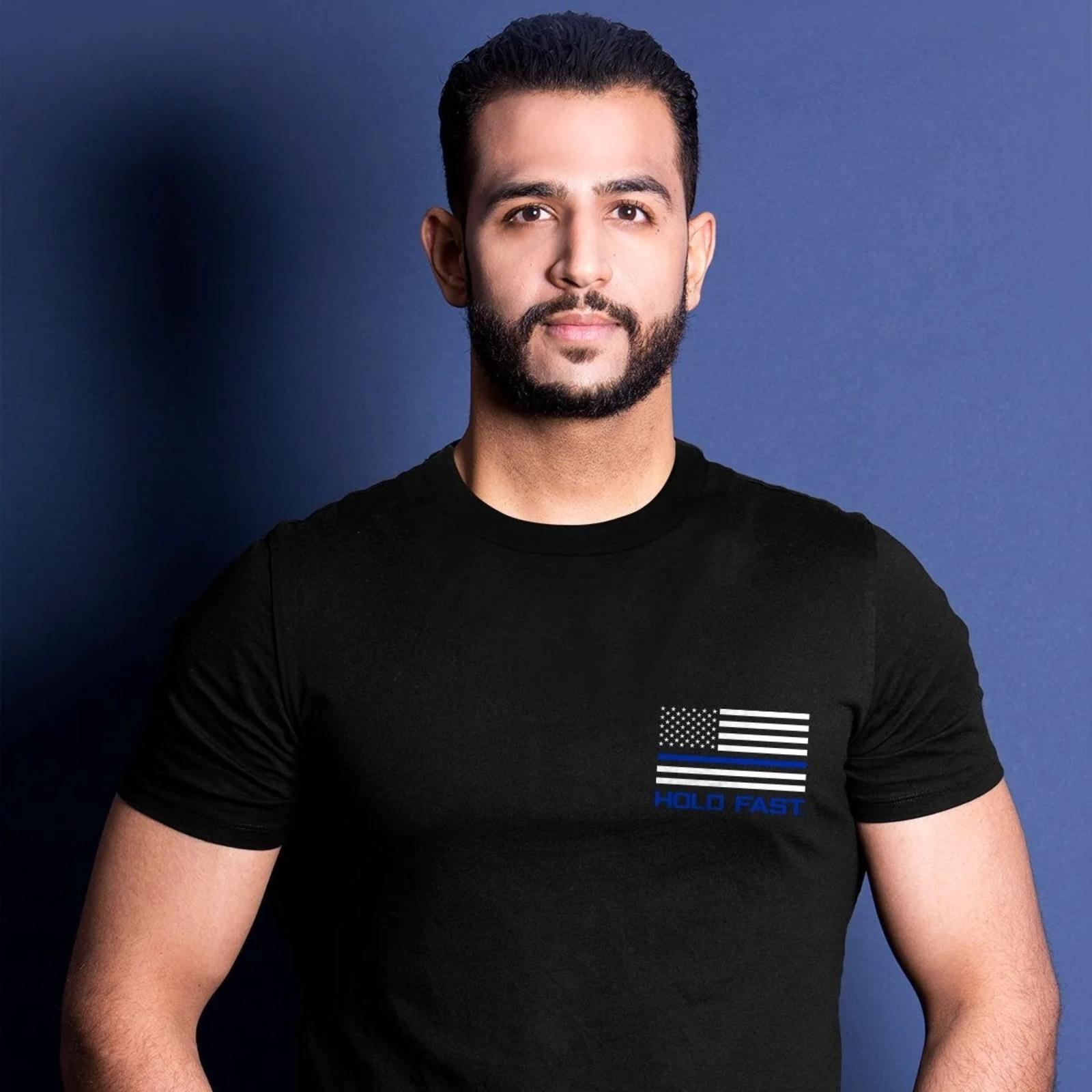 Kerusso Police Flag T-Shirt in Black by HOLD FAST®